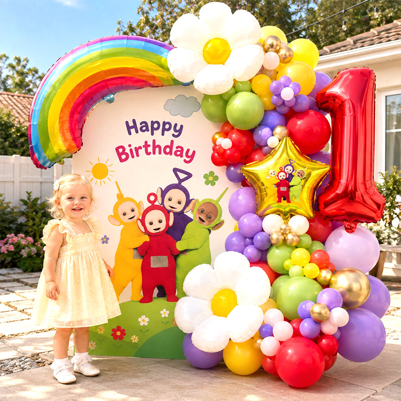 Balloon Arch Kit - Zestaw Łuku Balonowego Teletubbies, Bukiet Balonów,