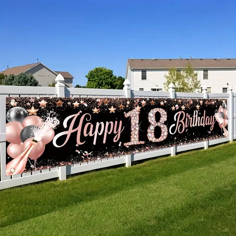 Party Banner Gold - Baner na 18. urodziny, dekoracje na
