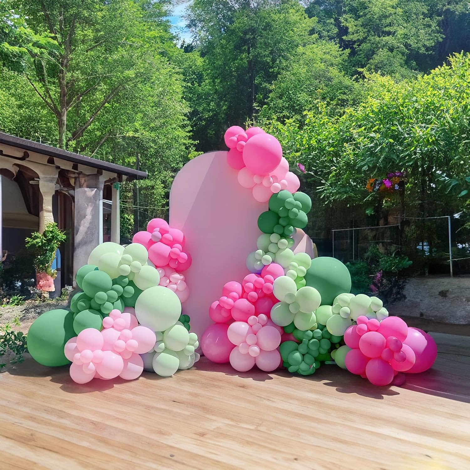 Balloon Arch Kit - Zestaw 107 szt. różowo-zielonych balonów do