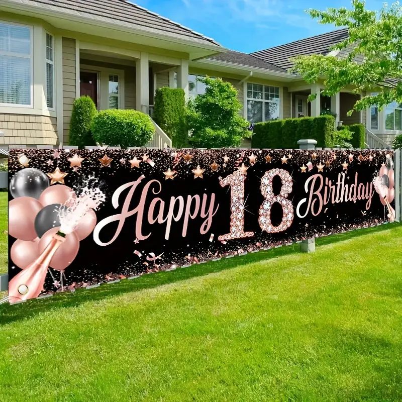Baner na 18. urodziny, dekorac – Party Banner Gold recenzja i cena