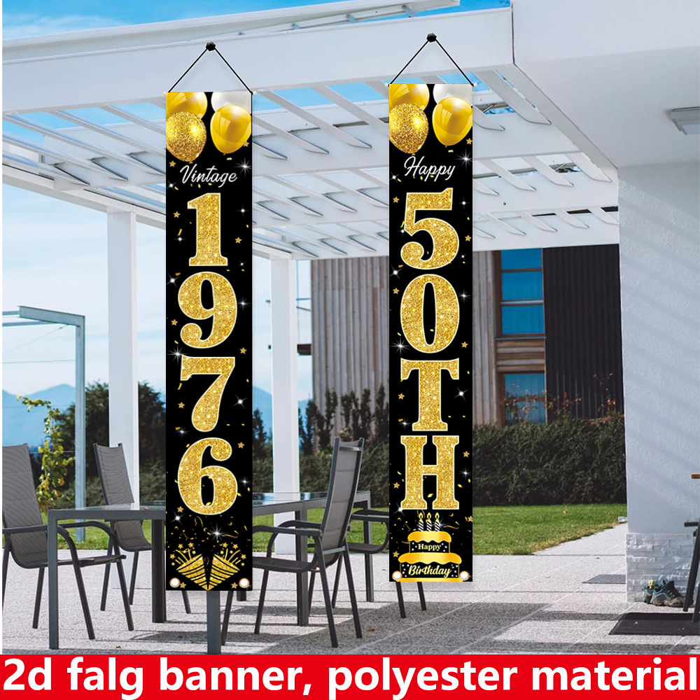 Baner płaski 2D, baner urodzin – Party Banner Gold recenzja i cena