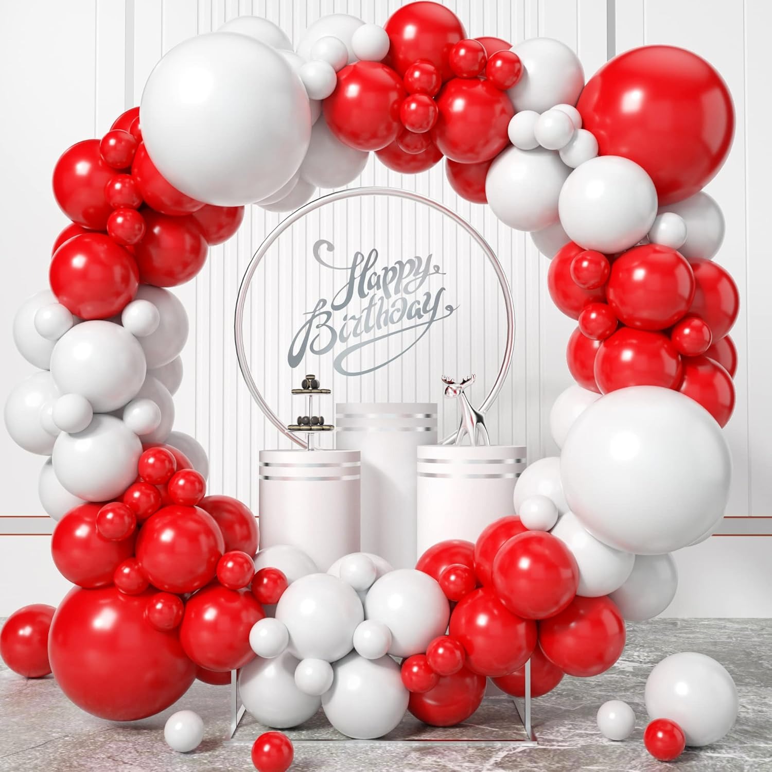 100 szt. czerwono-białych balo – Balloon Arch Kit recenzja i cena